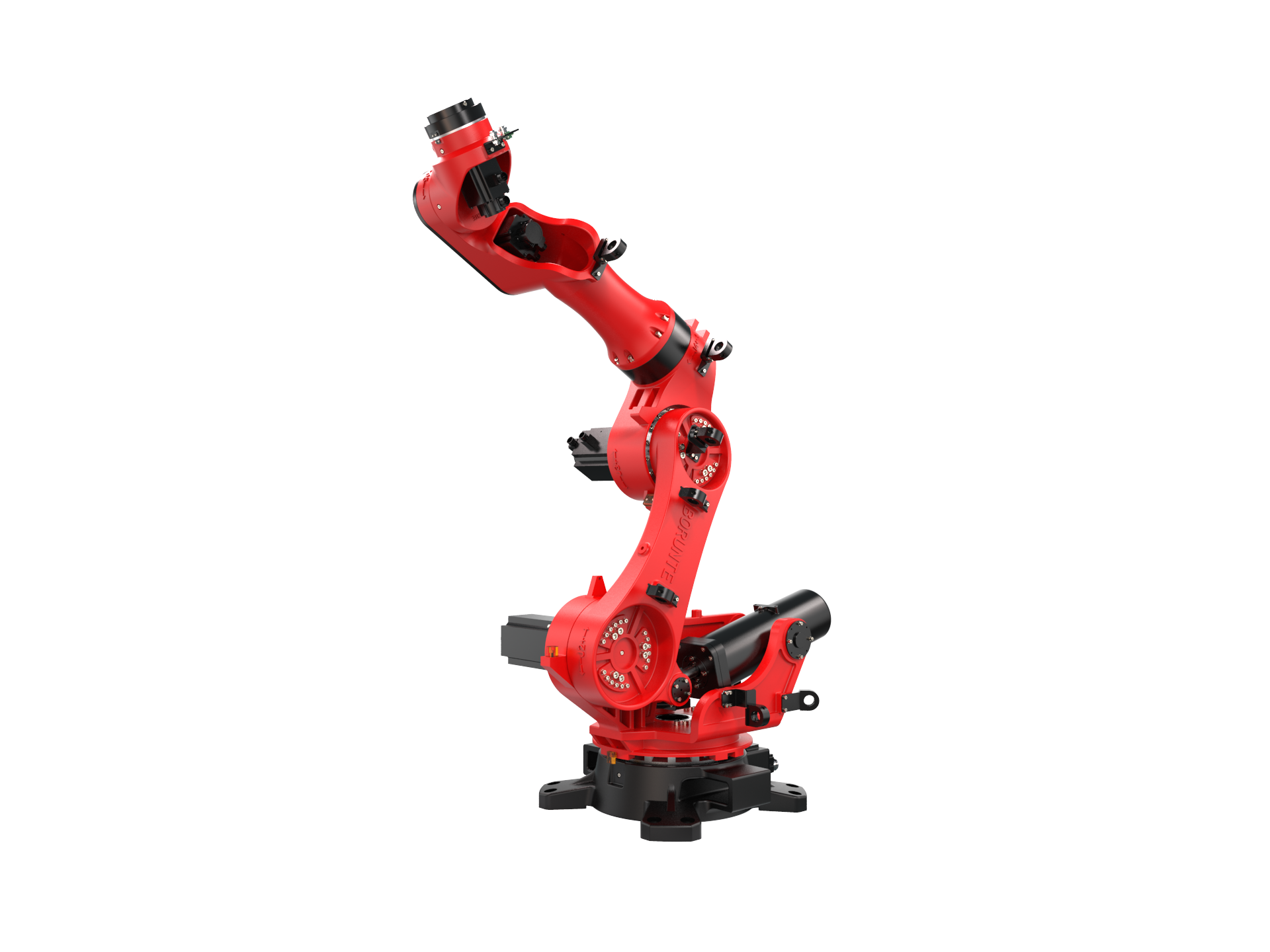 Robô industrial BRTIRUS2520B, apresentação na identidade azul Telestai